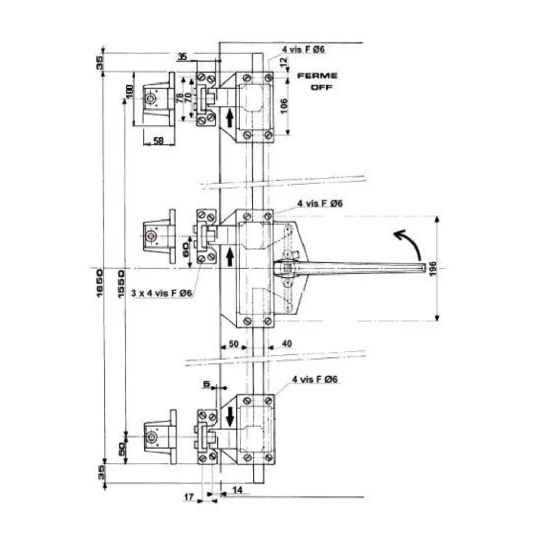 Basquillverschluss Fermod 225 - Skizze